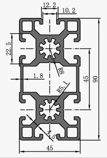 欧标4590工业铝型材 欧标4590工业铝型材